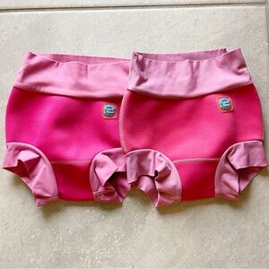 Splash About Happy Nappy Swim Diaper Sz XXL 2-3 years pink set of 2